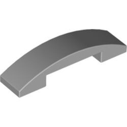 93273-86 Dakpan gebogen 1x4 DUBBEL geen noppen bovenop grijs, licht (blauwachtig) NIEUW *1B101
