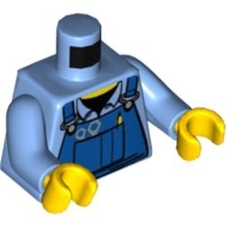 973pb0410c01-1 Torso, overall reparateur met overhemd blauw, midden NIEUW *0B0000