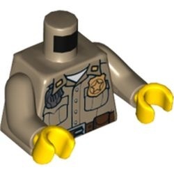 973pb0985c01-69 Torso, politieuniform met radio en badge crème,donker NIEUW *0B0000
