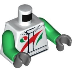 973pb1373c01-1 Torso met Octan Logo en groene armen wit NIEUW *0B0000