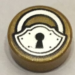 98138pb012-115 Tegel 1x1 ROND Slot met sleutelgat goud, parel NIEUW *0L0000