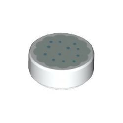 98138pb051-1 Tegel 1x1 ROND koekje met licht aqua glazuur wit NIEUW *0L0000