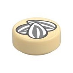 98138pb398-2 Tegel 1x1 rond Zonnebloem pitten crème NIEUW *0L0000