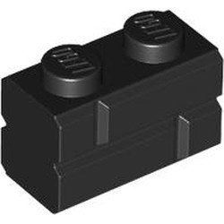 98283-11 Steen met baksteenmotief 1x2 zwart NIEUW *1R023