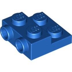 99206-7 Platte plaat 2x2x2/3 met 2 noppen zijkant (of variant 4304) blauw NIEUW *1B327