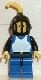 cas182G Chain Mail - blauw, Grill helm, blauw benen, Zwarte Hips, Zwarte armen, gele Plume gebruikt *0M0000