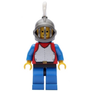 cas190G Chain Mail - Rood shirt, blauwe armen, grill helm, witte pluim, blauwe cape gebruikt *0M0000 - Img 2
