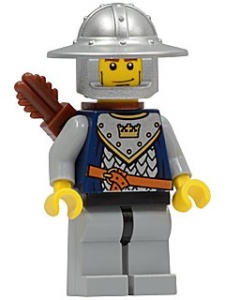 cas347G Fantasy Era- Knecht met kroon op harnas, ronde helm, pijlenkoker gebruikt *0M0000