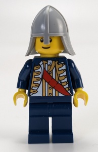 cas479b-G Castle- Red Sash, lichtblauwgrijze helm, roodbruine wenkbrauwen gebruikt *0M0000