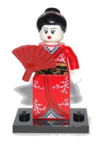 col04-2 Kimono meisje met waaier en standaard NIEUW *0M0000