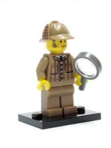col05-11 Detective met vergrootglas en voetstuk NIEUW *0M0000