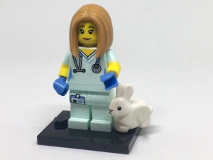 col17-5 Dierenarts met konijn en standaard NIEUW *0M0000