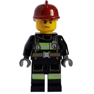 cty0351 Brandweerman met donkerrode helm en zweetdruppels NIEUW *0M0000