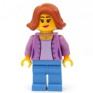 cty0666 Vrouw met middeblauwe benen en donkeroranje haar NIEUW *0M0000