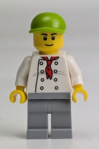 cty0671 Chef, wit torso met 8 knopen, lime pet en lichtblauwgrijze benen NIEUW *0M0000