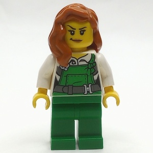 cty0745 Boef met groene overall, donkeroranje haar en gemene glimlach NIEUW *0M0000