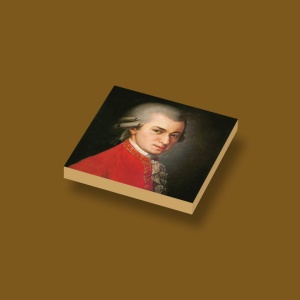 CUS4014 Tegel 2x2 Portret Mozart crème,donker NIEUW *0A000 - Img 1
