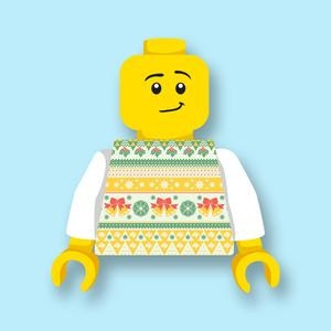 CUS9080 Torso (zonder hoofdje) Kersttrui Nordic kerstklokjes wit NIEUW *0A008