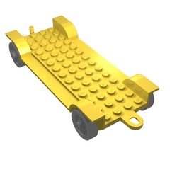 fabaa1-3G Autochassis Fabuland 14x6 geel gebruikt *