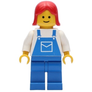 ovr029G Wit-blauw gestreept hemd, blauwe benen, rood haar gebruikt *0M0000