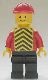 pln079G Effen rode Torso met rode armen, Black benen, rode Construction Hat, Vest met Stripes gebruikt *0M0000