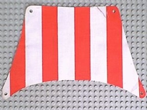 sailbb04-1G Zeil 27x17 Rode dikke strepen (top) VERKREUKELD EN VERGEELD wit gebruikt *5D000