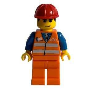 trn132 Oranje vest met Veiligheids- strepen, zwart haar NIEUW *0M0000