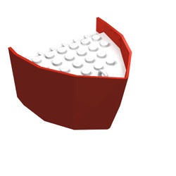 x145c02-5G Boeg 5x6x3 1/3 (rompdeel) wit dek (PAKKETZENDING1 rood gebruikt *