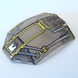 x224px2-13G Cockpit glas 8x6x2 met zilveren en gele lijnen en raampatroon transparant bruin (kleurnaam was: trans ZWART) gebruikt *3L0000