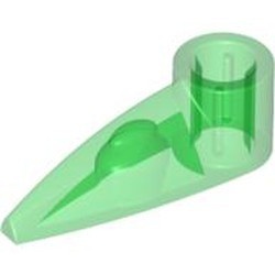 x346-20 Deurknop/Tand 1x3 met asgat transparant groen NIEUW *1B059