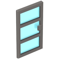 x39c01-85G Deur 1x4x6 met 3 panelen met Trans-Light blauw Glas grijs, donker (blauwachtig) gebruikt *1C028