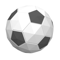 x45pb03-1G Voetbal met standaard zwarte blokken wit gebruikt *0D001