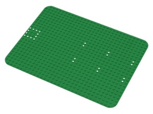 10p05-6G Basisplaat 24x32 sterk afgeronde hoek (classic) met witte stippen set 351/545 groen gebruikt *3K000