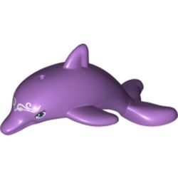 13392pb02-157G Dolfijn met witte decoratie lavender, midden gebruikt *1E010
