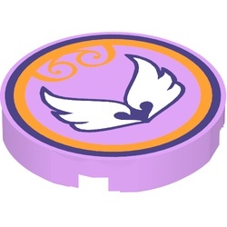 14769pb030-157 Tegel 2x2 rond met nopgat achterkant Elves Wind Power Icoon lavender, midden NIEUW *0L0T1