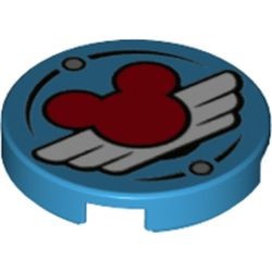14769pb420-153 Tegel 2x2 rond met rood Mickey Mouse embleem blauw, donkerazuur NIEUW *0L0T1