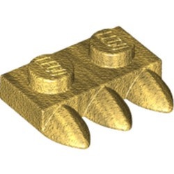 15208-115 Platte plaat 1x2 met drie tanden goud, parel NIEUW *1B322