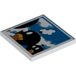 1751pb002 Tegel 4x4 Bob- Ombs met wolken wit NIEUW *0K000
