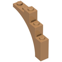 2339-150 Steen, halve boog 1x5x4 (trapsgewijs) caramel, midden NIEUW *1B380