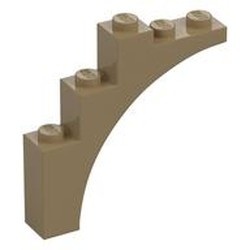 2339-69 Steen, halve boog 1x5x4 (trapsgewijs) crème,donker NIEUW *1B380