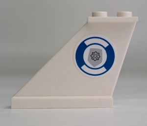 2340pb044L-1G Staart met ziekenhuis/politie logo LINKS (sticker) wit gebruikt *1D041