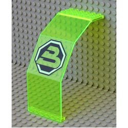 2408p01-16G Ruit 10x6x11 3x geknikt met Blacktron II logo transparant, neongroen gebruikt * - Img 1