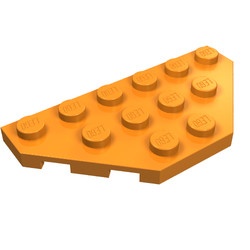 2419-4 Platte plaat 3x6 twee afgekapte hoeken oranje NIEUW *5A015
