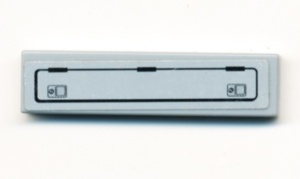 2431pb486-86G Tegel 1x4 service deur met twee hendels (Sticker) grijs, licht (blauwachtig) gebruikt *5t04-07