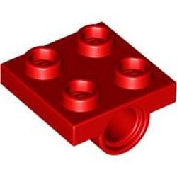 2444-5 Platte plaat 2x2 met 1 pingat onder rood NIEUW *1B265