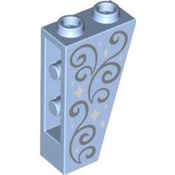 2449pb006-105 Omgekeerde dakpan 75 graden 2x1x3 blauw, lichthelder NIEUW *1L000