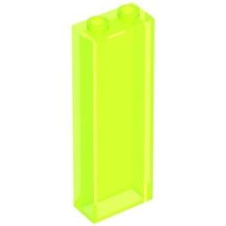2454-16 Steen 1x2x5 transparant, neongroen NIEUW *5K0000