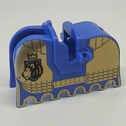 2490pb05-97G Zadel met bepantsering met leeuw blauwviolet gebruikt *0D000