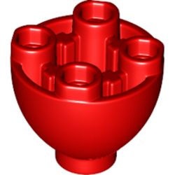 24947-5 Steen, 2x2x1 dome BODEM MET NOPPEN rood NIEUW *5C067