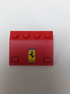 2513pb09-5G Spatbord 3x4 koplampen en Ferrari Logo (Sticker) - Set 1256 rood gebruikt *5S035